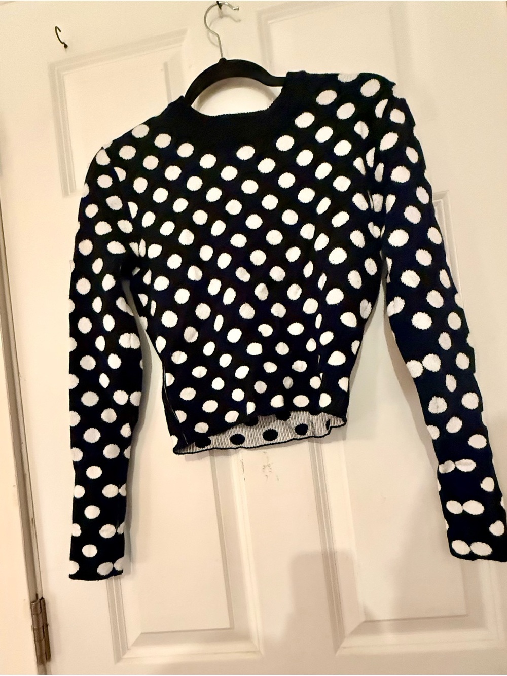 Forever 21 Black & White Polka Dot Knit Sweater